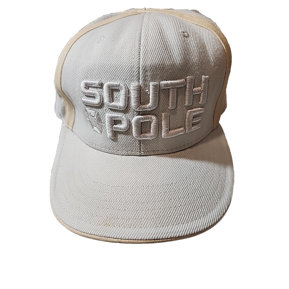 Vintage Y2K South Pole White Baseball Cap Embroidered Logo Size‎ 7 3/4